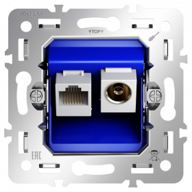 Механизм ТВ-розетки оконечные и розетки Ethernet RJ-45 Voltum S70 VLS0607M