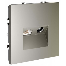 ТВ-розетка и розетка Ethernet RJ-45 без рамки Voltum S70 VLS060704