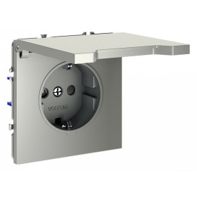 Розетка с заземлением и со шторкой, без рамки с крышкой Voltum S70 VLS040304