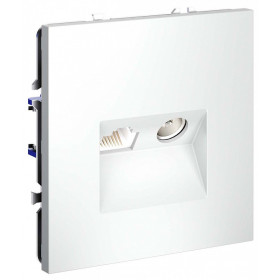 ТВ-розетка и розетка Ethernet RJ-45 без рамки Voltum S70 VLS060702