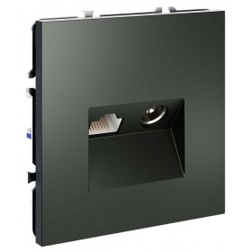 ТВ-розетка и розетка Ethernet RJ-45 без рамки Voltum S70 VLS060706