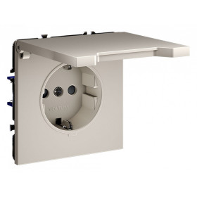 Розетка с заземлением и со шторкой, без рамки с крышкой Voltum S70 VLS040303