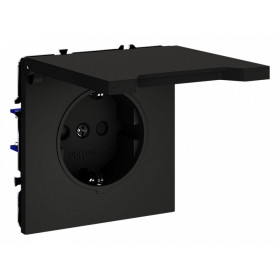 Розетка с заземлением и со шторкой, без рамки с крышкой Voltum S70 VLS040308