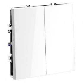 Выключатель проходной двухклавишный без рамки Voltum S70 VLS020301