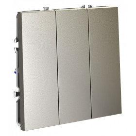 Выключатель трехклавишный без рамки Voltum S70 VLS030104