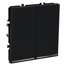 Выключатель проходной двухклавишный с подсветкой без рамки Voltum S70 VLS020407