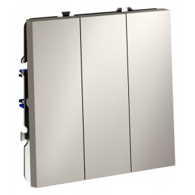 Выключатель трехклавишный без рамки Voltum S70 VLS030103