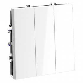 Выключатель трехклавишный без рамки Voltum S70 VLS030101