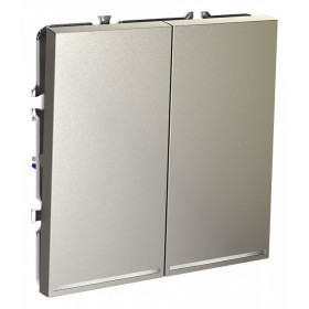 Выключатель проходной двухклавишный с подсветкой без рамки Voltum S70 VLS020404