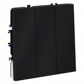 Выключатель трехклавишный без рамки Voltum S70 VLS030107