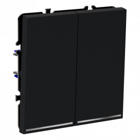 Выключатель двухклавишный с подсветкой без рамки Voltum S70 VLS020207