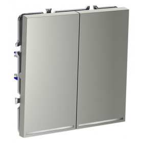 Выключатель проходной двухклавишный с подсветкой без рамки Voltum S70 VLS020405