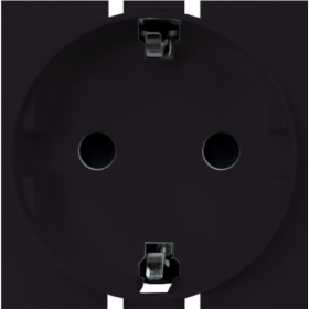 Розетка 220V с/з со шторками винтовой зажим 16A (Черный матовый) MEITON AG4141