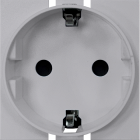 Розетка 220V с/з со шторками винтовой зажим 16A (серый матовый) MEITON AS4141