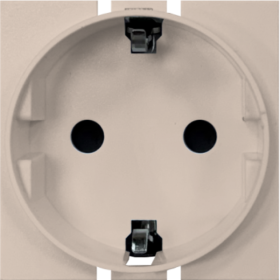 Розетка 220V с/з со шторками винтовой зажим 16A (Песочный матовый) MEITON AM4141