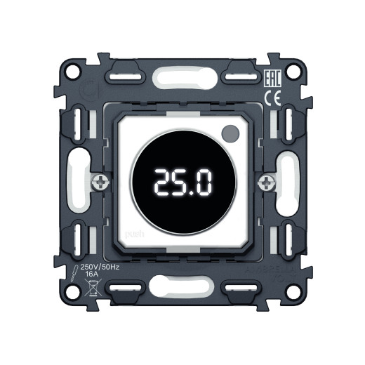 VM1385 Механизм терморегулятора с цифровым дисплеем с подсветкой и датчиком для теплого пола 16A-250V QUANT (EXTRA CONTROL)