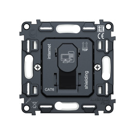 VM185 Механизм компьютерной розетки RJ-45 (8P8C) CAT6A экранированной с автоматической защитной шторкой QUANT