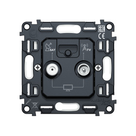 VM217 Механизм розетки TV оконечной + SAT 5-862MHz 3.5dB/950-2150MHz 3.8dB QUANT