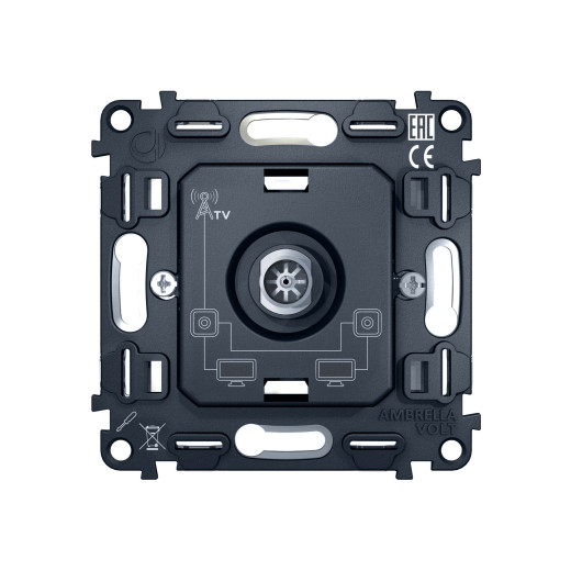 VM211 Механизм TV розетки проходной 5-1000 MHz 4dB QUANT