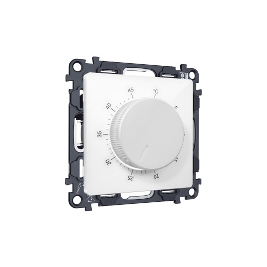 MA105710 Комплект механизма терморегулятора с датчиком для теплого пола с подсветкой 16A-250V ALFA Белый глянец QUANT (AP1057, VM1381)