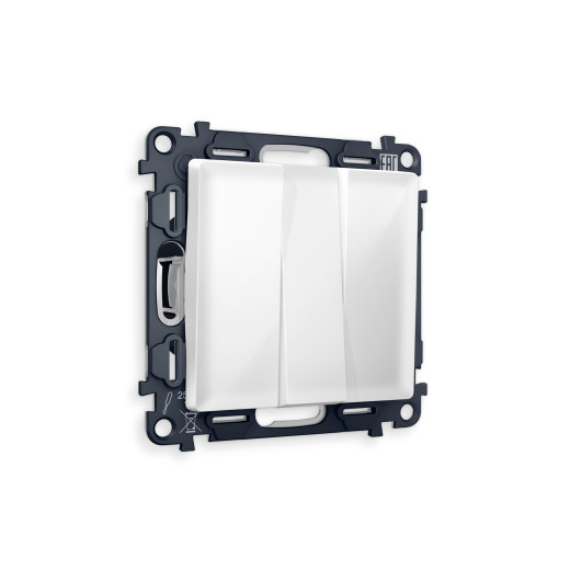 MA105010 Комплект механизма 3-кл выключателя ALFA Белый глянец QUANT (AP1050, VM133)