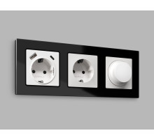 MA105510 Комплект механизма светорегулятора универсального ALFA Белый глянец 25-600W/LED 5-300W QUANT (AP1055, VM136)