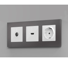 MA113010 Комплект механизма TV розетки оконечной ALFA Белый глянец 50-870 MHz 1dB QUANT (AP1130, VM202)