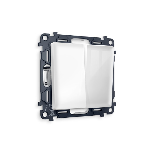 MA103020 Комплект механизма 2-кл проходного выключателя ALFA Белый глянец QUANT (AP1030, VM120)