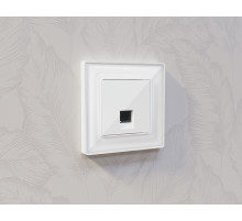 MA112030 Комплект механизма телефонной розетки ALFA Белый глянец RJ-11(4P4C) с шторкой QUANT (AP1120, VM190)