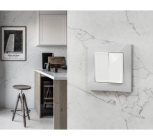 MA103010 Комплект механизма 2-кл выключателя ALFA Белый глянец QUANT (AP1030, VM115)