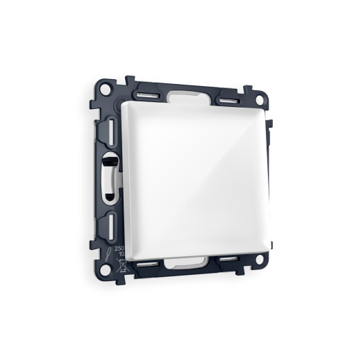 MA101020 Комплект механизма 1-кл проходного выключателя ALFA Белый глянец QUANT (AP1010, VM105)