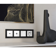 MA113005 Комплект механизма TV розетки оконечной экранированной 5-1000MHz 3dB ALFA Белый глянец QUANT (AP1130, VM199)