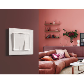 MA105010 Комплект механизма 3-кл выключателя ALFA Белый глянец QUANT (AP1050, VM133)