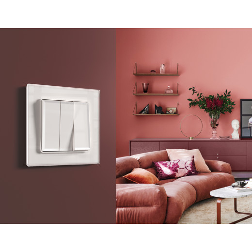 MA105010 Комплект механизма 3-кл выключателя ALFA Белый глянец QUANT (AP1050, VM133)