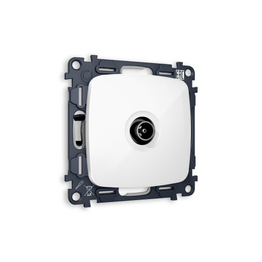 MO113010 Комплект механизма TV розетки оконечной OMEGA Белый глянец 50-870 MHz 1dB QUANT (OP1130, VM202)