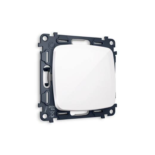 MO101030 Комплект механизма 1-кл перекрестного выключателя OMEGA Белый глянец QUANT (OP1010, VM112)