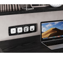 MO112005 Комплект механизма компьютерной розетки RJ-45 экранированной с автоматической защитной шторкой OMEGA Белый глянец QUANT (OP1120, VM185)