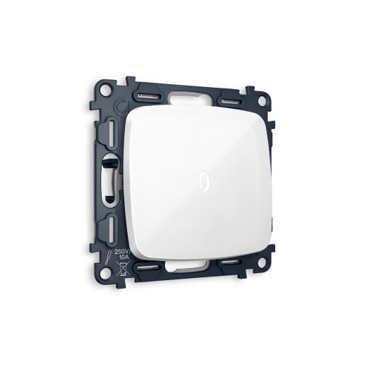 MO102035 Комплект механизма 1-кл проходного выключателя с подсветкой 5600K OMEGA Белый глянец QUANT (OP1020, VM105, G25W)