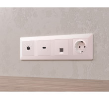 MA212010 Комплект механизма компьютерной розетки ALFA Жемчуг RJ-45(8P8C) CAT6 с шторкой QUANT (AP2120, VM188)