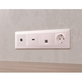 MA212010 Комплект механизма компьютерной розетки ALFA Жемчуг RJ-45(8P8C) CAT6 с шторкой QUANT (AP2120, VM188)