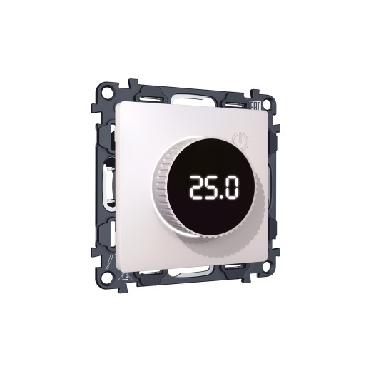 MA205810 Комплект механизма терморегулятора с цифровым дисплеем с подсветкой и датчиком для теплого пола 16A-250V ALFA Жемчуг QUANT (AP2058, VM1385)