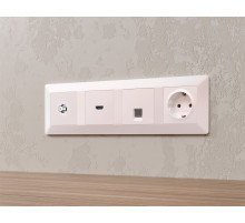 MA213050 Комплект механизма TV розетки SAT 5-2400MHz 3.5dB ALFA Жемчуг QUANT (AP2130, VM215)