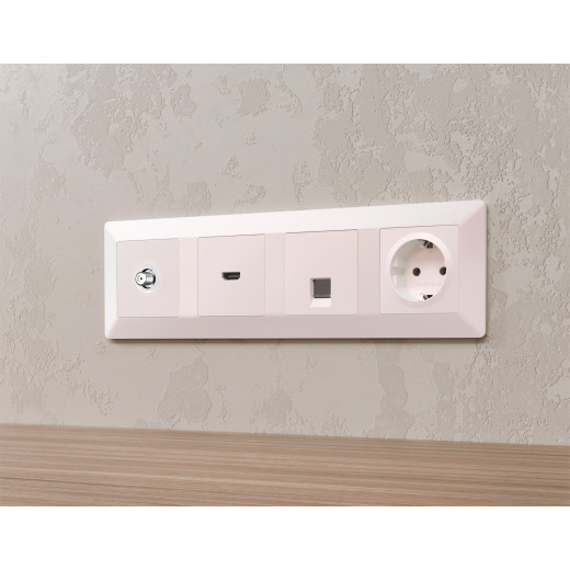 MA213050 Комплект механизма TV розетки SAT 5-2400MHz 3.5dB ALFA Жемчуг QUANT (AP2130, VM215)