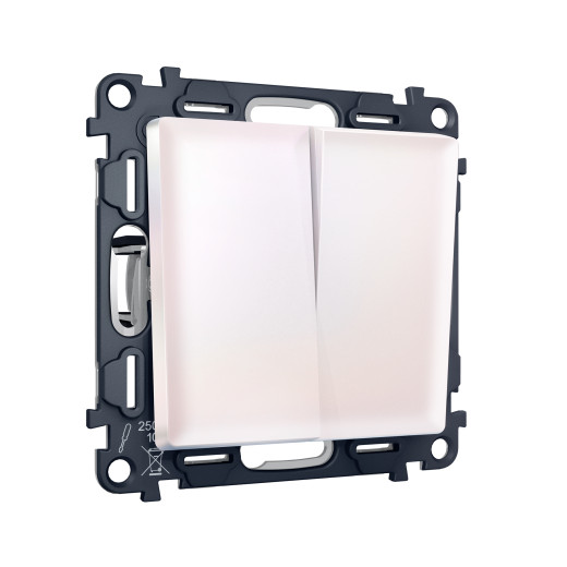 MA203030 Комплект механизма 2-клавишного перекрестного выключателя 10A-250V ALFA Жемчуг QUANT (AP2030, VM125)