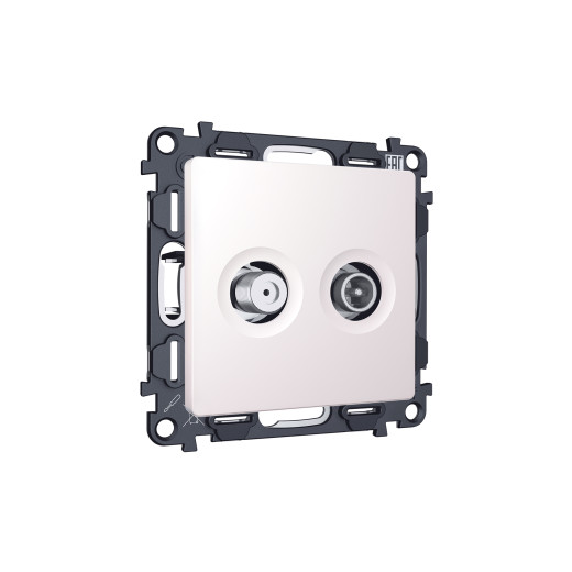 MA213310 Комплект механизма розетки TV оконечной + SAT 5-862MHz 3.5dB/950-2150MHz 3.5dB ALFA Жемчуг QUANT (AP2133, VM217)