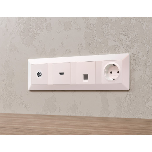 MA213005 Комплект механизма TV розетки оконечной экранированной 5-1000MHz 3dB ALFA Жемчуг QUANT (AP2130, VM199)