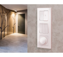 MA204015 Комплект механизма 2-кл выключателя с подсветкой 5600K ALFA Жемчуг QUANT (AP2040, VM115, G14W)