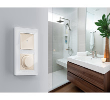 MA302010 Комплект механизма 1-кл выключателя с подсветкой 3200K ALFA Бежевый глянец QUANT (AP3020, VM101, G11Y)