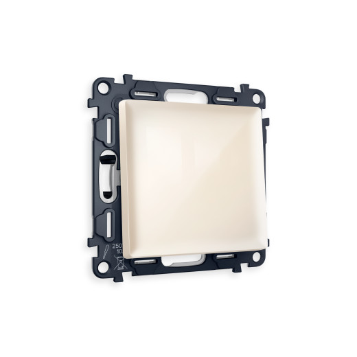 MA301020 Комплект механизма 1-кл проходного выключателя ALFA Бежевый глянец QUANT (AP3010, VM105)