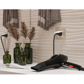 MA308010 Комплект механизма электрической розетки ALFA Бежевый глянец с/з с шторками и крышкой IP44 QUANT (AP3080, VM141)